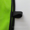 Green polyster mesh reflective safety vest with warning reflective tape